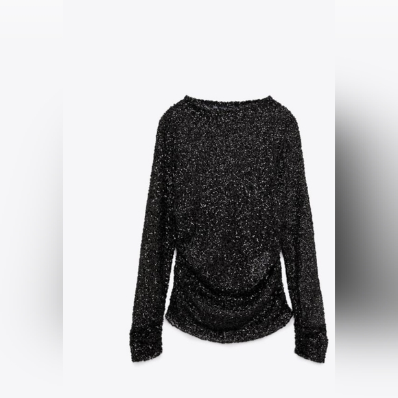 ❤️❤️❤️ZARA DRAPED SEQUIN TOP - Picture 3 of 6